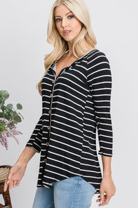 Blakely Soft Striped Button Up Tunic (2 Colors)