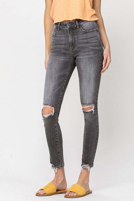 High Rise Distressed Skinny Jeans