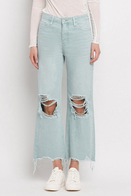 Vintage Cropped Flare Jeans - Cloudy Blue