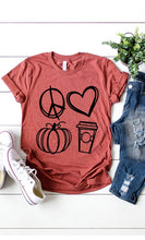 Peace, Love, Pumpkin Spice Graphic Tee - Small