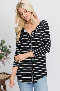 Blakely Soft Striped Button Up Tunic (2 Colors)