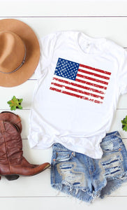 Distressed American Flag Graphic Tee
