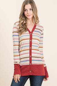 Never Ending Striped Cardigan - MEDIUM