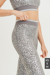 Silver Foil Leopard Print Legging (XS-M)