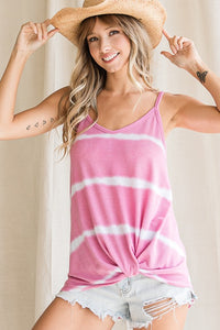 Tie Dye Knotted Front Top
