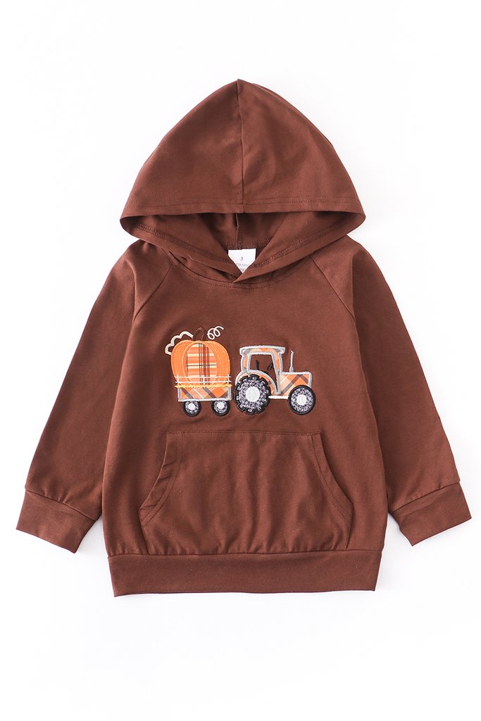 Kids Pumpkin Truck Hoodie - 7y