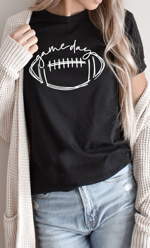 Cursive Football Game Day Graphic Tee