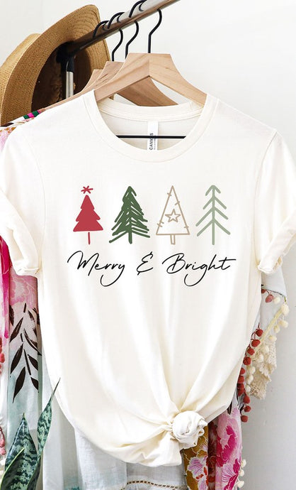 Red & Green Merry & Bright Graphic Tee