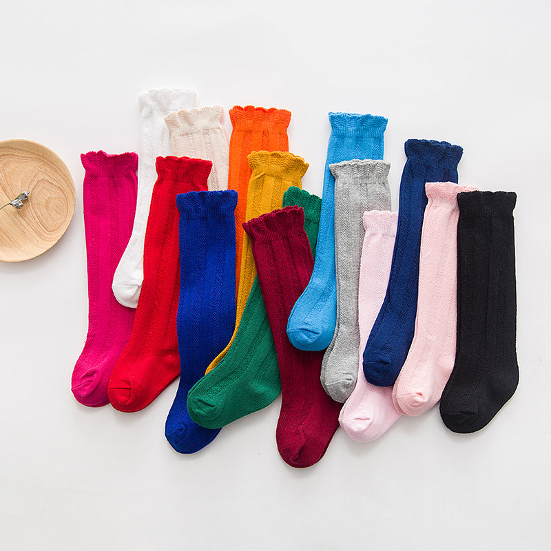 Girls Ribbed Knee High Socks (5 Colors)