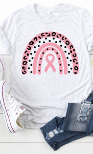 Breast Cancer Awareness Rainbow Graphic Tee (2 Colors)