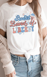 Retro Sweet Land of Liberty Graphic Tee