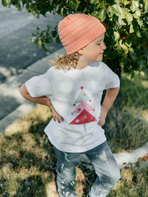 Kids Boho Christmas Tree Graphic Tee