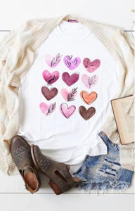 Watercolor Heart Graphic Tee -- SMALL