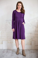Back to Basics Long Sleeve Dress - Dark Purple