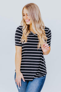 Running Everyday Striped V-Neck (3 Colors)