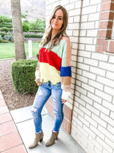 Commitment Frayed Sweater - Colorblock
