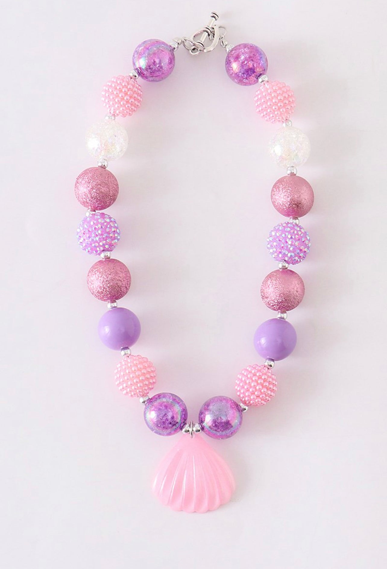 Pink Sea Shell Bubblegum Necklace