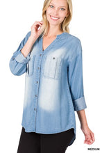 Chambray Roll Up Top