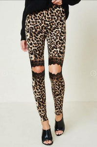 Leopard Lace Peek-a-boo Legging