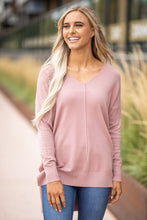 Split Front Seam Sweater - Light Rose (XS-XL)