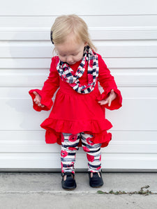 Girls Red Kisses 3 Piece Set