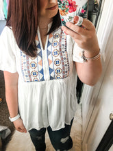 Embroidered Button Down Tunic
