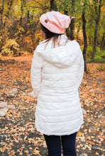 Long Line Padded Puffer Coat - Ivory - Small